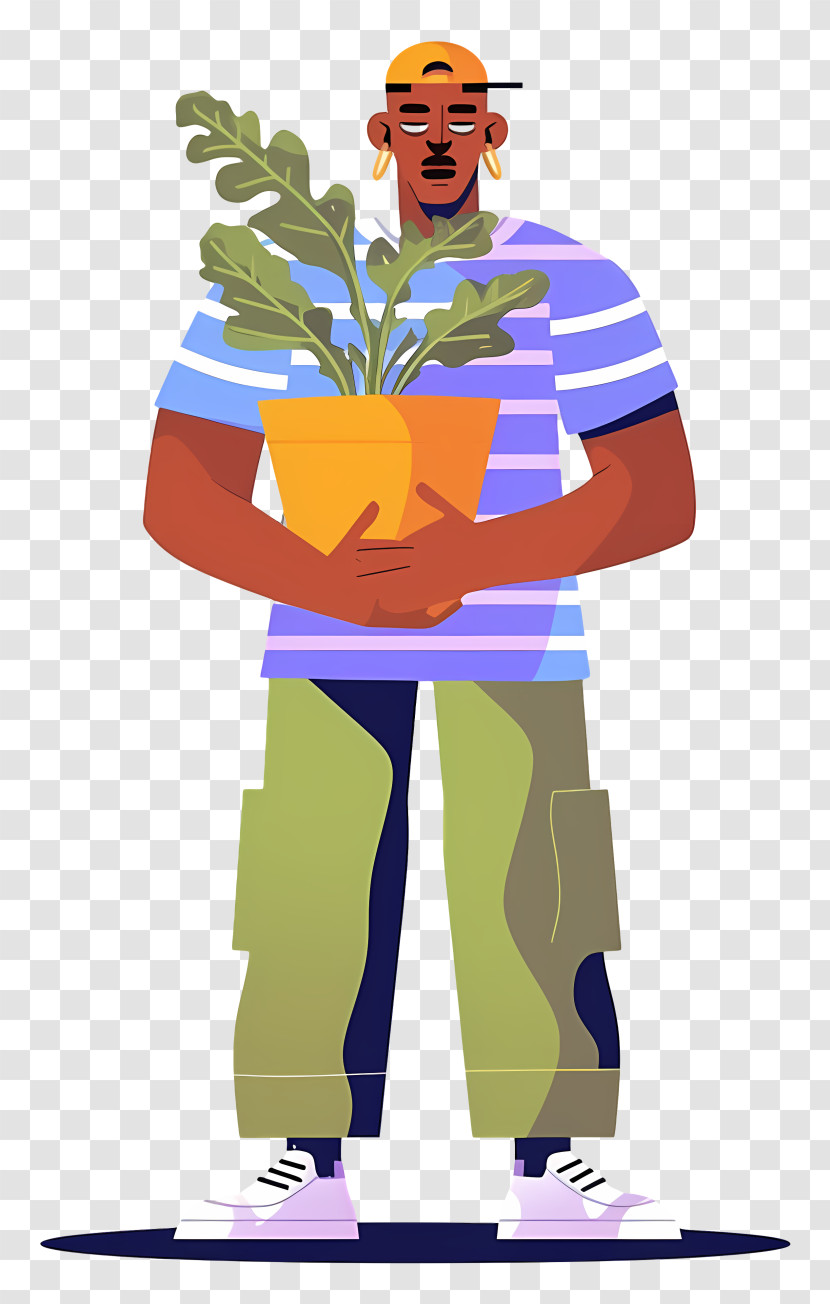 African American Man - Man Holding A Potted Plant Transparent PNG
