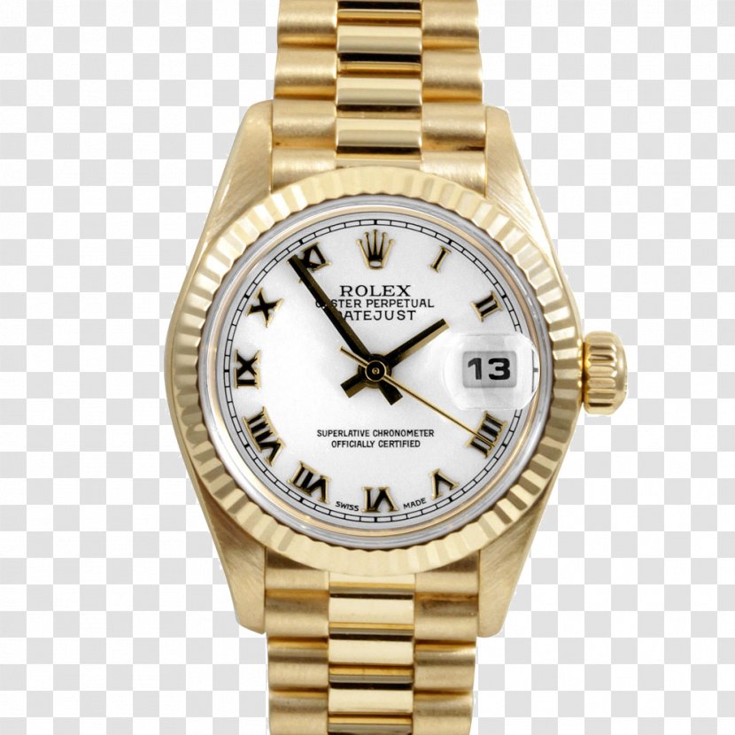 Rolex Datejust Watch Colored Gold - Silver Transparent PNG