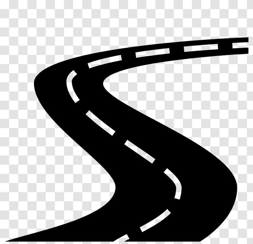 Road Map Street Highway - Black And White - Lola Transparent PNG