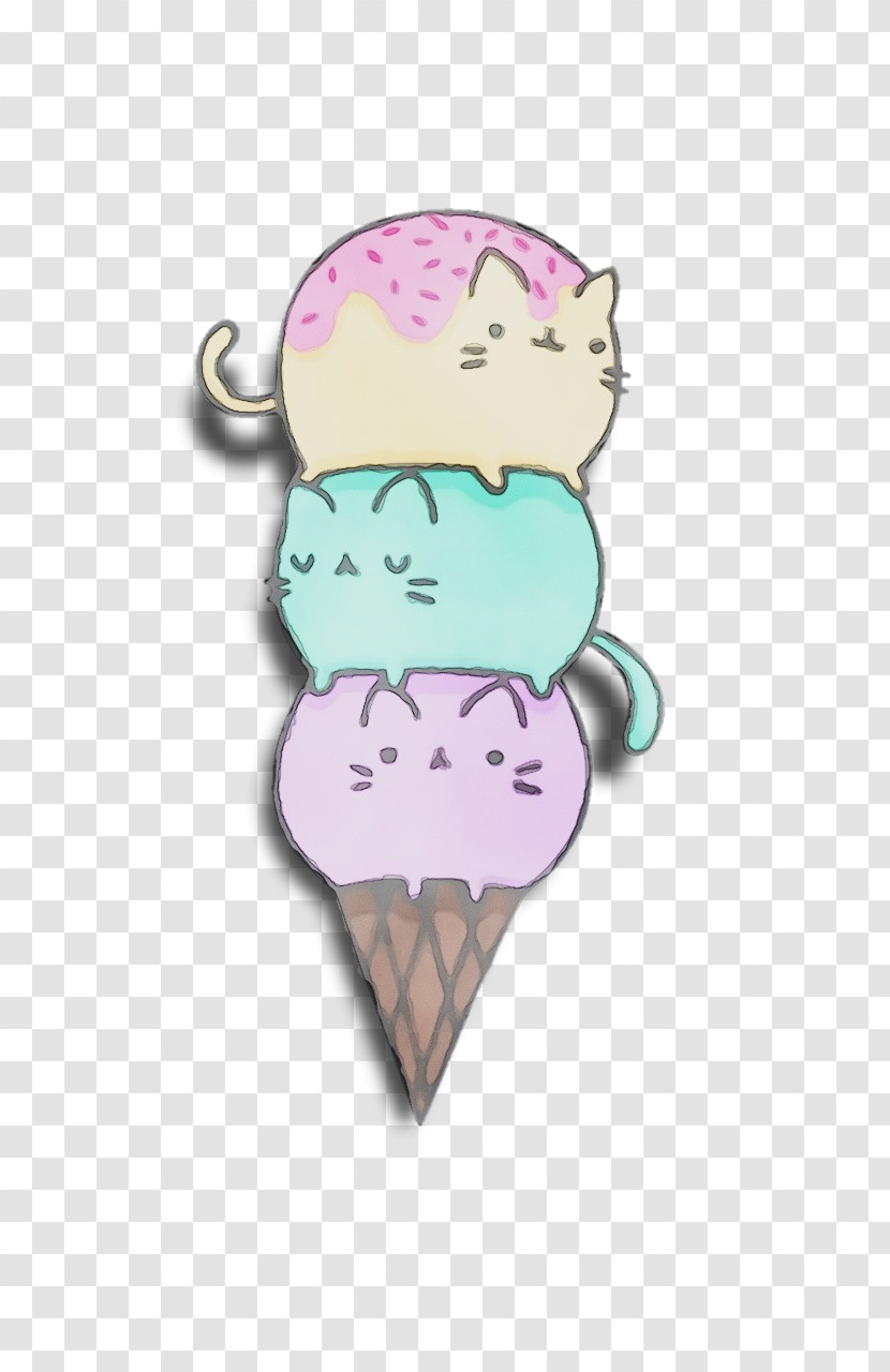 Ice Cream Cone Cartoon Character Pink M Cone Transparent PNG