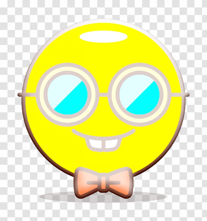 Face Icon Nerd - Yellow - Glasses Smiley Transparent PNG