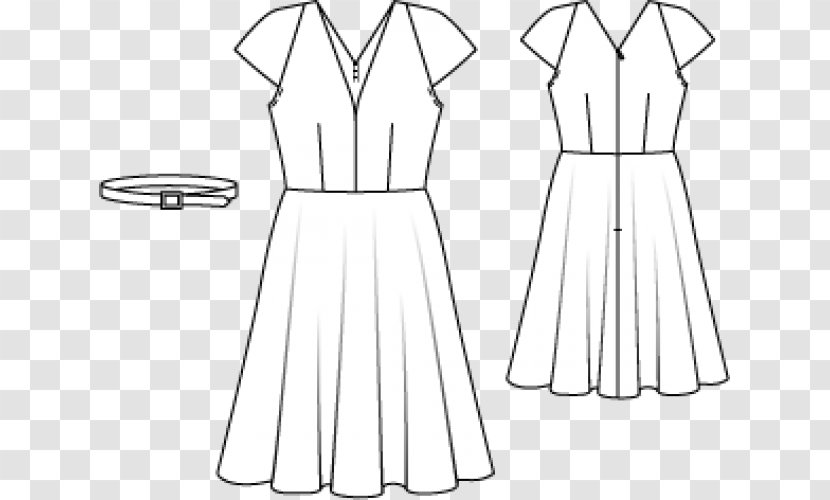 Dress Burda Style Sewing Drawing Pattern - Day Transparent PNG