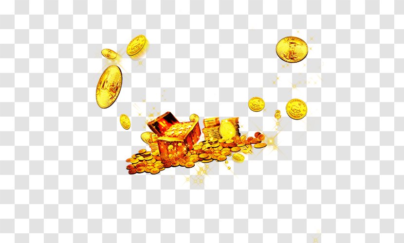 Gold - Silhouette - A Pool Of Coins Transparent PNG