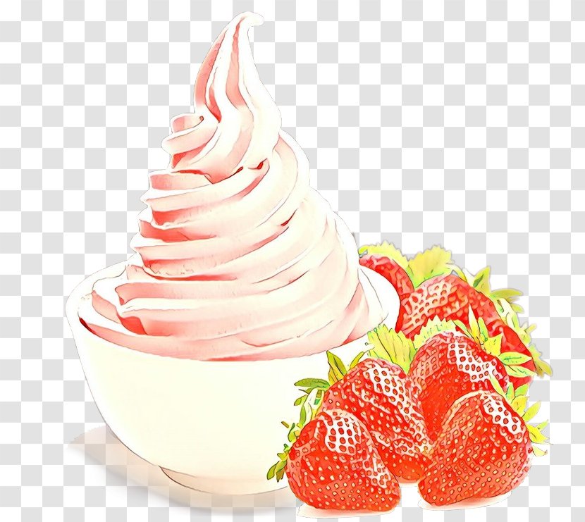 Ice Cream - Dessert Strawberries Transparent PNG