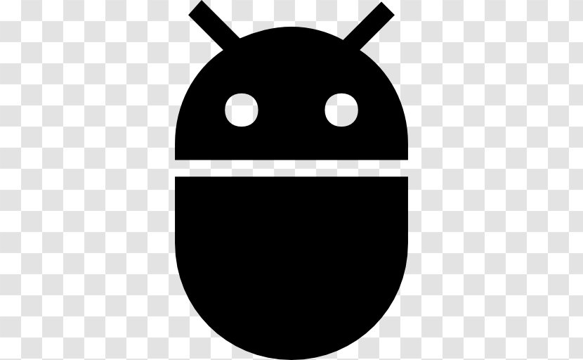 Vector Android Robot - Black And White Transparent PNG