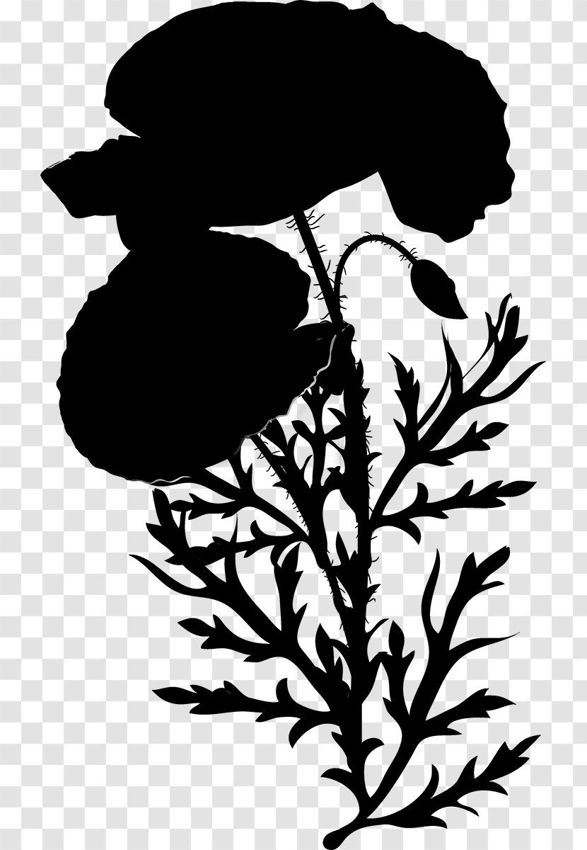 Clip Art Flower Leaf Plant Stem Pattern - Silhouette Transparent PNG