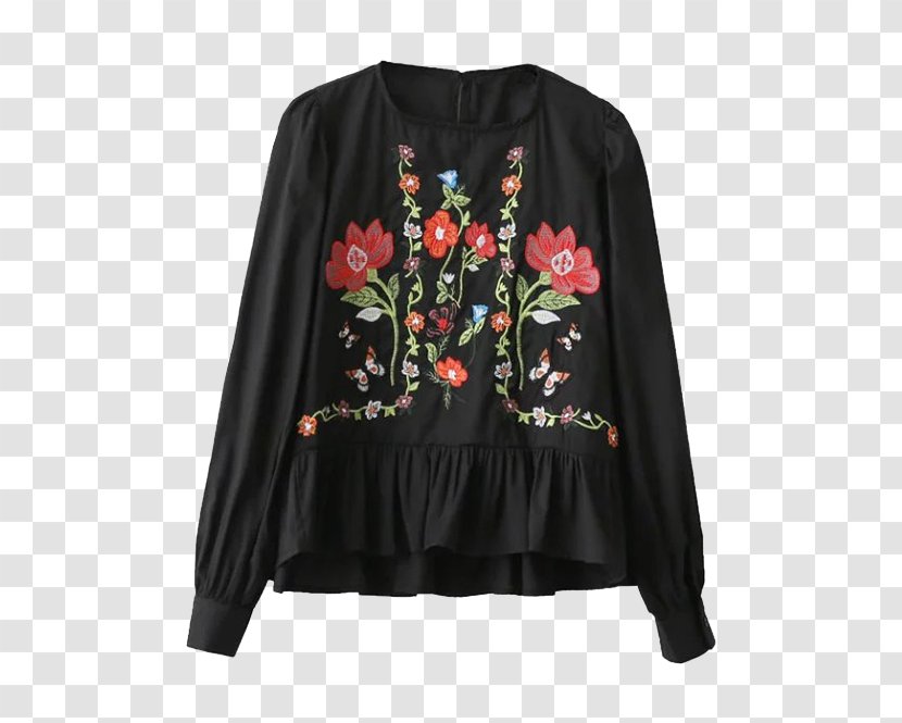 Blouse Jacket Embroidery Clothing Shirt - Zipper Transparent PNG