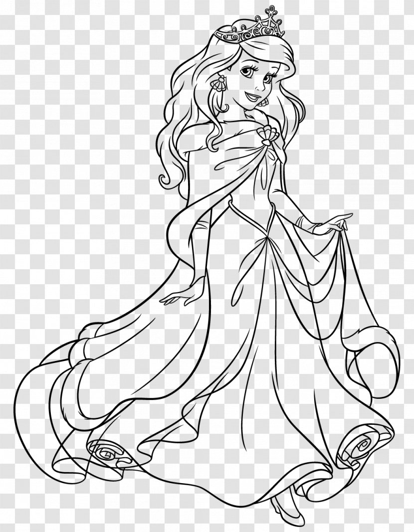 Ariel Tiana Cinderella Princess Jasmine Rapunzel - Drawing Transparent PNG