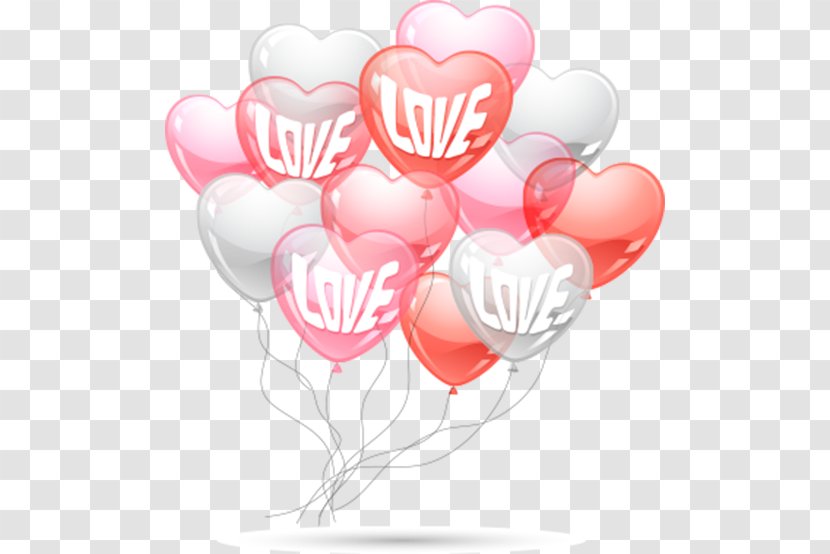 Balloon Heart Valentine's Day Clip Art - Pink - Love Free Pull Material Transparent PNG