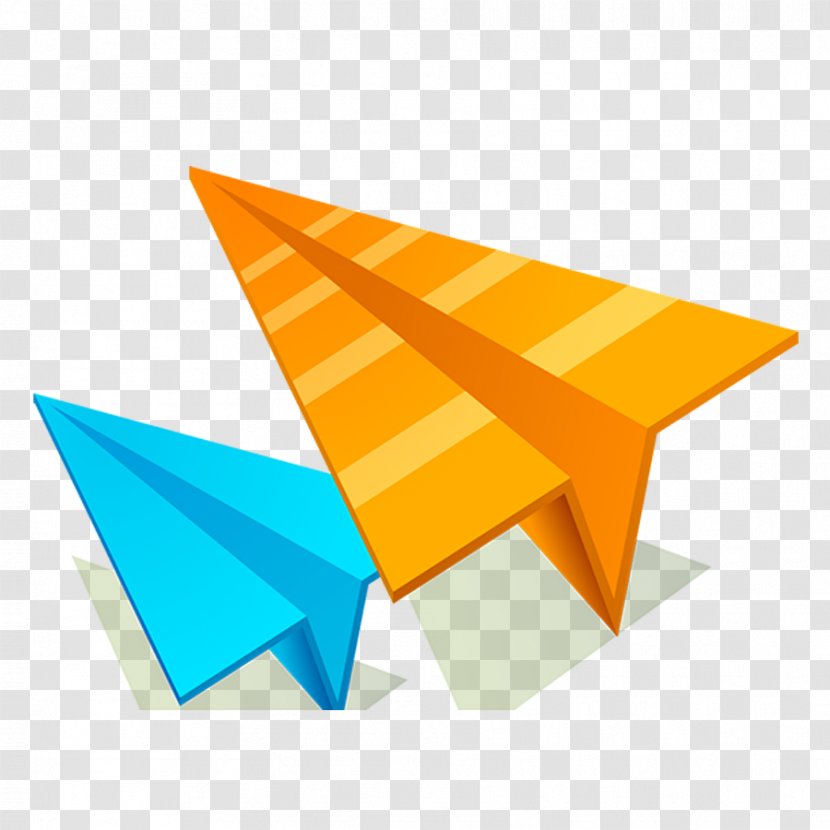 Paper Plane Airplane - Orange - Creative Transparent PNG