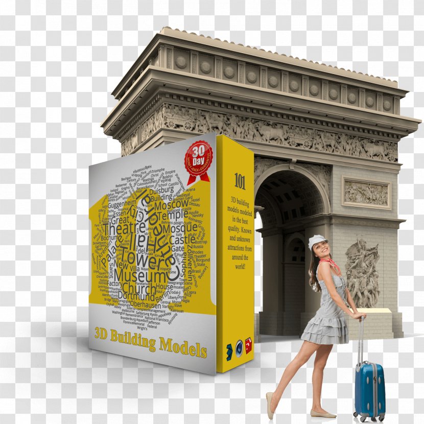Arc De Triomphe 3D Modeling Computer Graphics Pont Neuf Triumphal Arch - Cgtrader - Palace Transparent PNG
