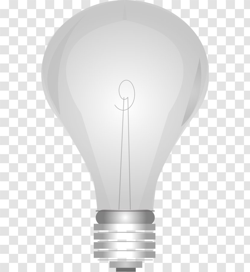 Incandescent Light Bulb Lamp Clip Art - Outline Transparent PNG