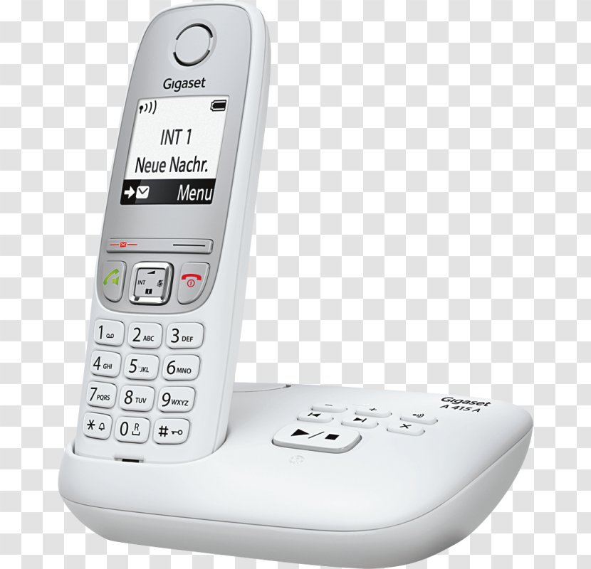 Feature Phone Answering Machines Mobile Phones Gigaset A415A Telephone - A415a Duo - Cumulus Transparent PNG