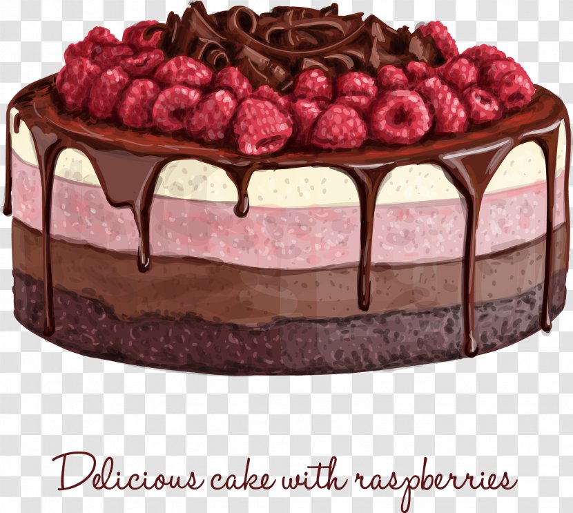 Birthday Cake Chocolate Cream Muffin - Cheesecake - Vector Hand-painted Transparent PNG