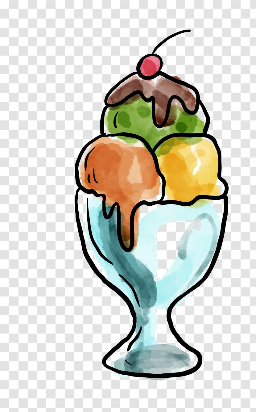 Chocolate Ice Cream Pop - Hand Painted Fruit Transparent PNG