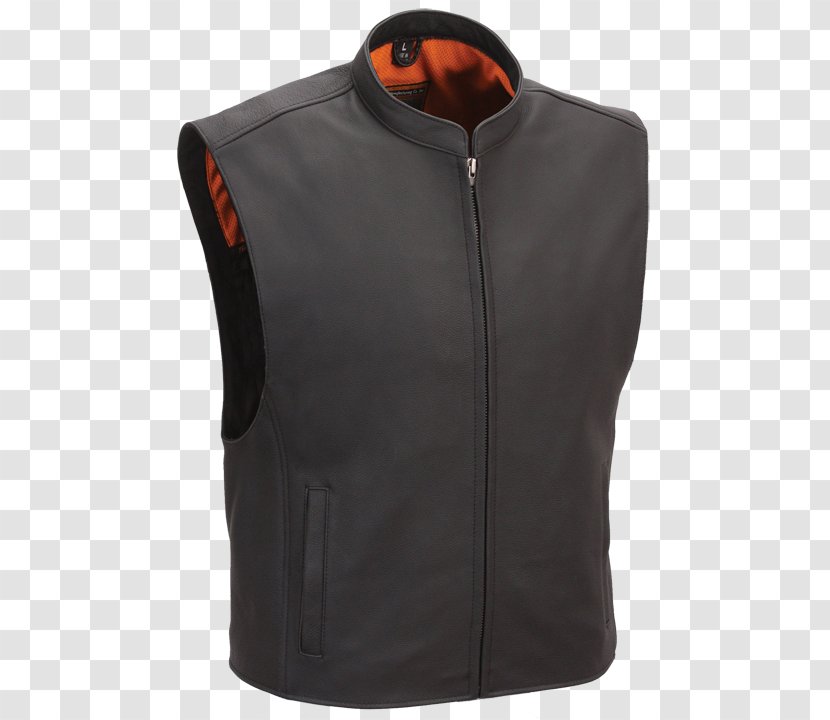 Gilets Motorcycle Club Leather Jacket - Zipper Transparent PNG