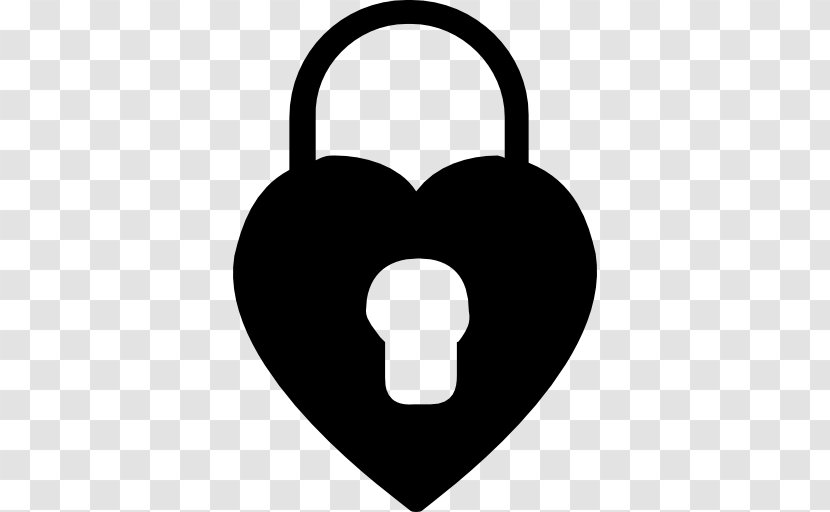 Padlock Heart Black And White Transparent PNG