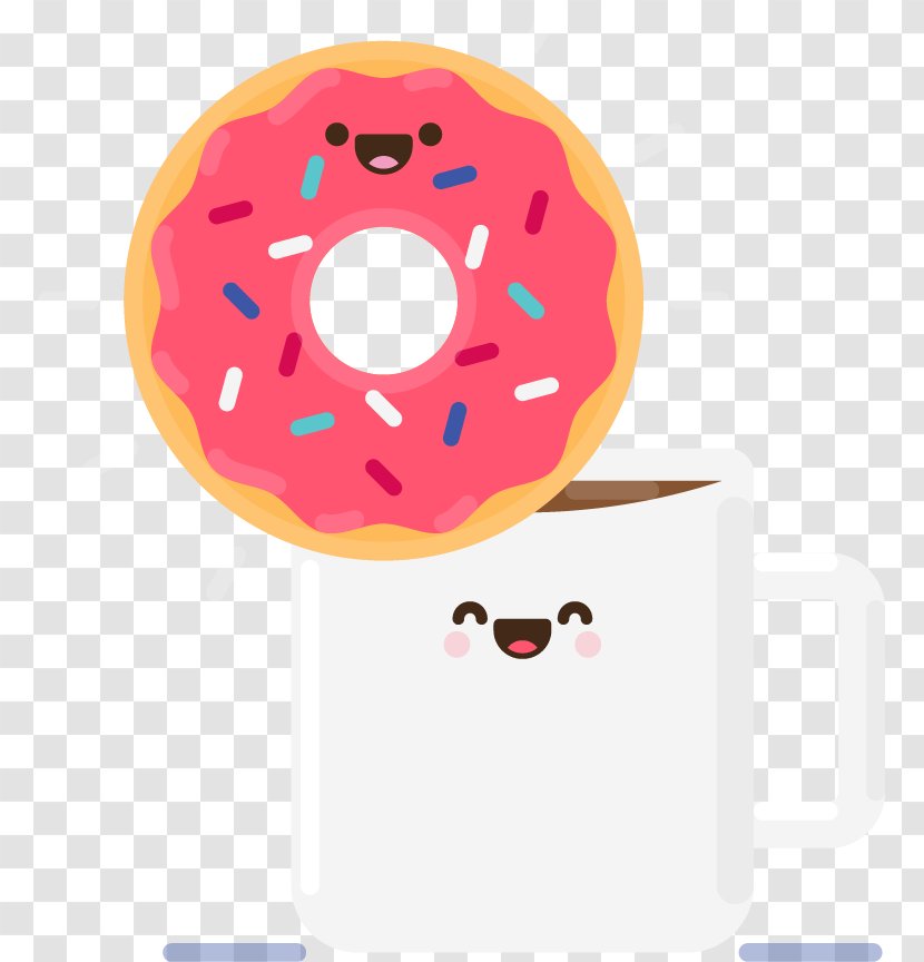 Doughnut Clip Art - Pink - Smiley Faces Painted Donut Transparent PNG