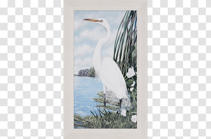 Great Egret Bird Blue Heron Crane - Painting Transparent PNG