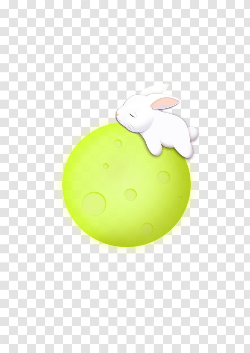 Download Google Images Animal Illustration - Cartoon - Rabbit Lying On The Planet Transparent PNG