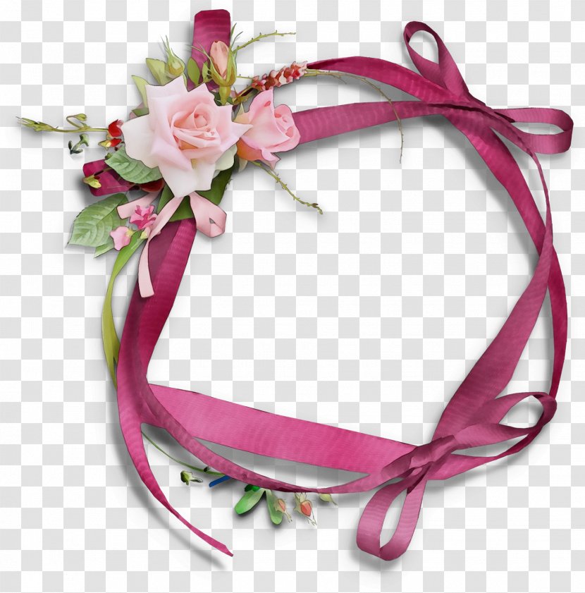 Rose Flower Drawing - Picture Frame - Ribbon Headpiece Transparent PNG