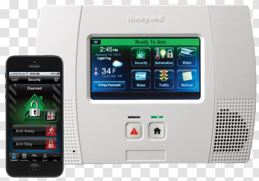 Honeywell Security Alarms & Systems Home Automation - Display Device - Platform Transparent PNG