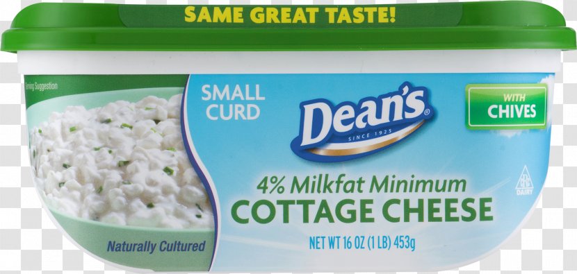 Cottage Cheese Milk Curd Chives Butterfat - Vegetarian Food Transparent PNG