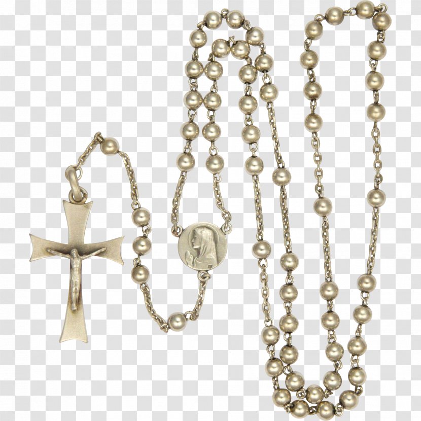 Rosary First Communion Prayer Beads Necklace Transparent PNG