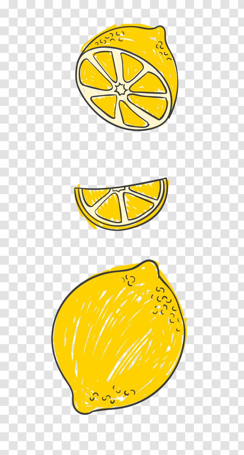 Lemon Yellow Illustration - Symbol - Vector Fresh Hand Painted Transparent PNG