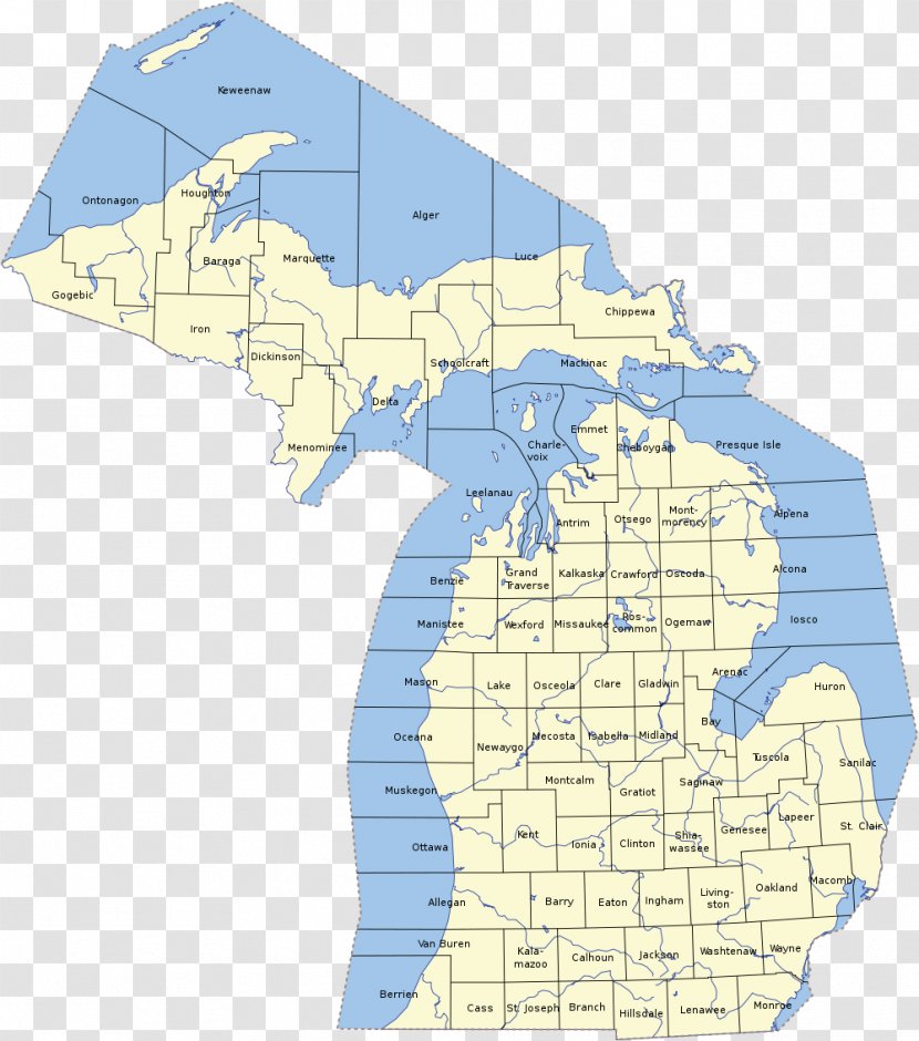 Iosco County, Michigan Alcona Benzie Washtenaw Presque Isle - Area - Mi Transparent PNG