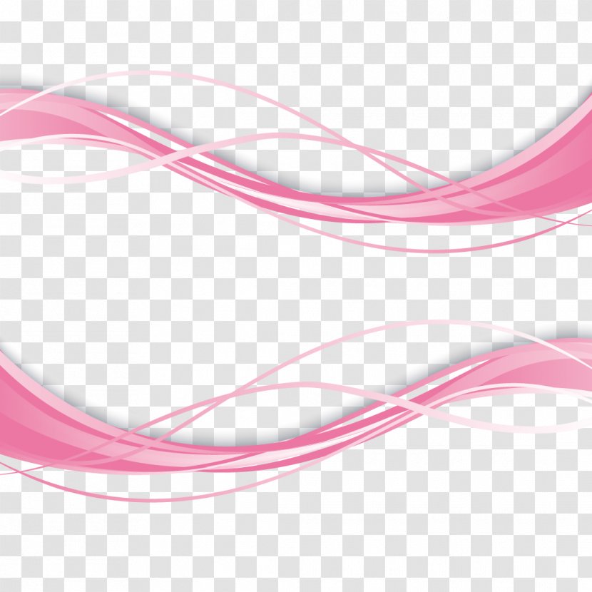 Wave Euclidean Vector Curve - Wind - Pink Transparent PNG