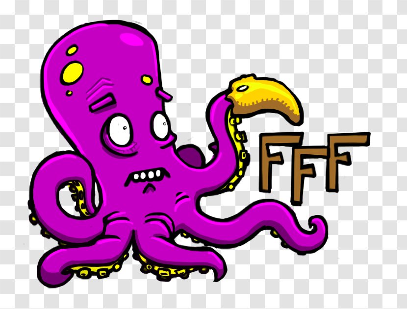 Octopus Cartoon Line Pink M Clip Art - Organism - Fried Squid Transparent PNG