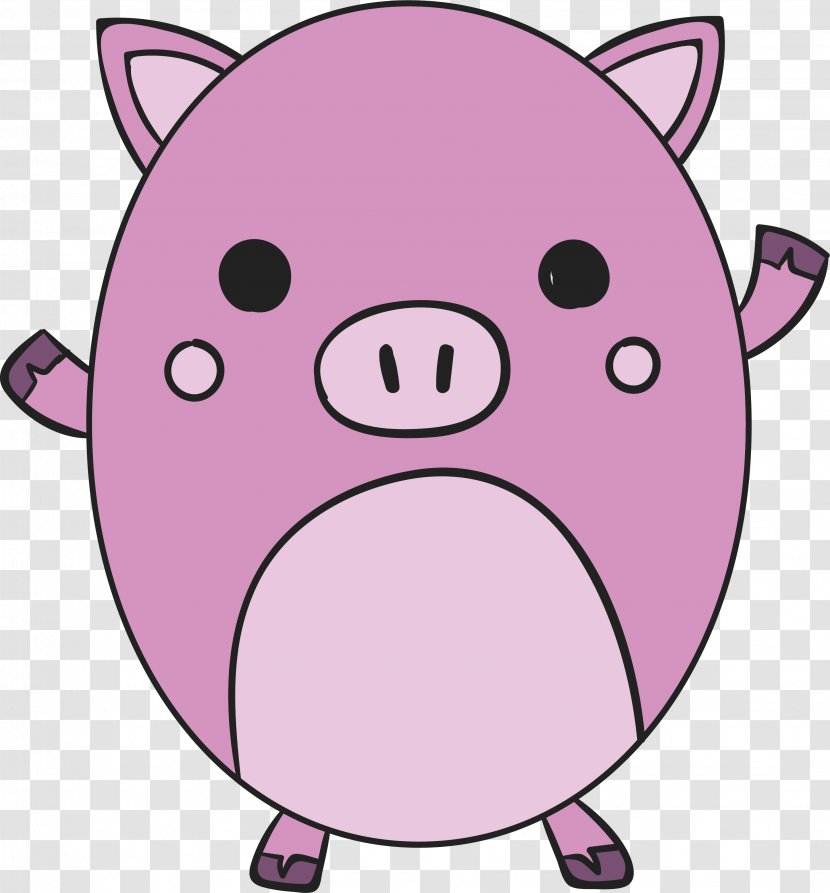 Domestic Pig Pink Computer File - Like Mammal - Cute Transparent PNG