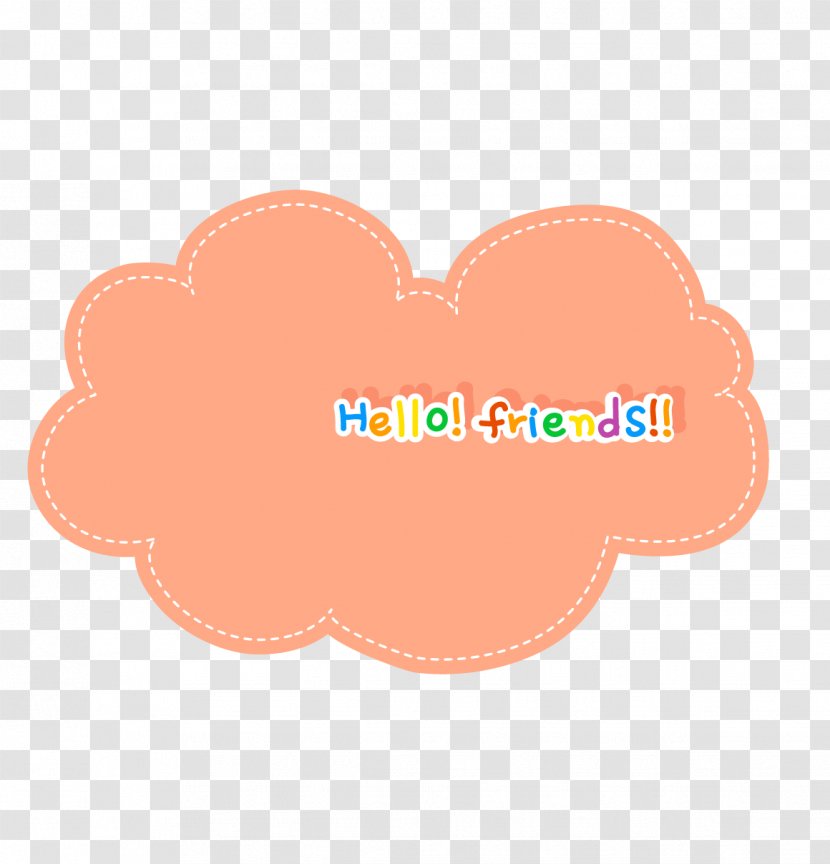 Cartoon Icon - Peach - Border Clouds Transparent PNG