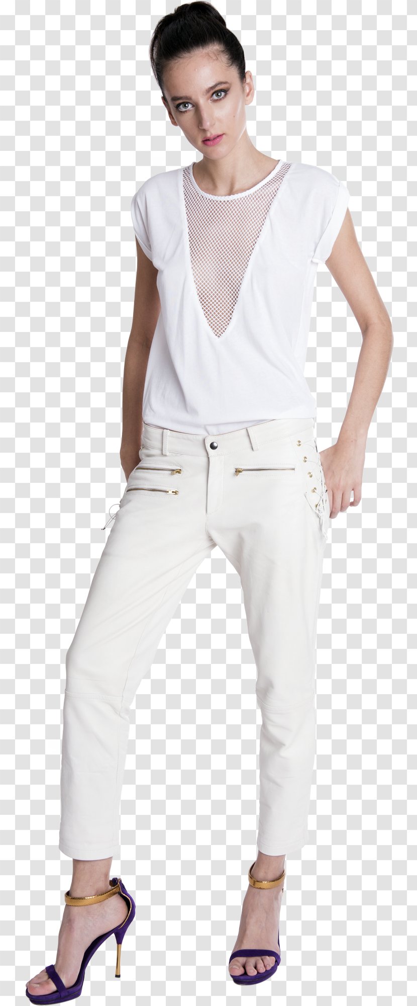 Ioana Ciolacu Jeans T-shirt Pants Clothing - Shoulder - Leather Transparent PNG