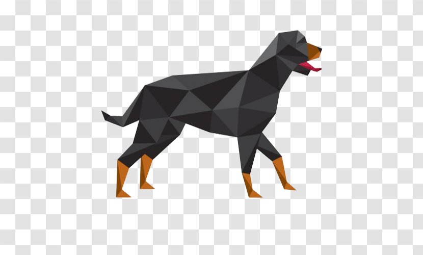 Rottweiler Puppy Paper Geometry - Black Rhombus Transparent PNG