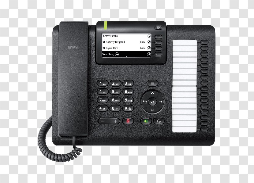 OpenScape Desk Phone CP400 Black Unify Software And Solutions GmbH & Co. KG. Telephone VoIP CP200 - Openscape Cp400 - Fixe Transparent PNG