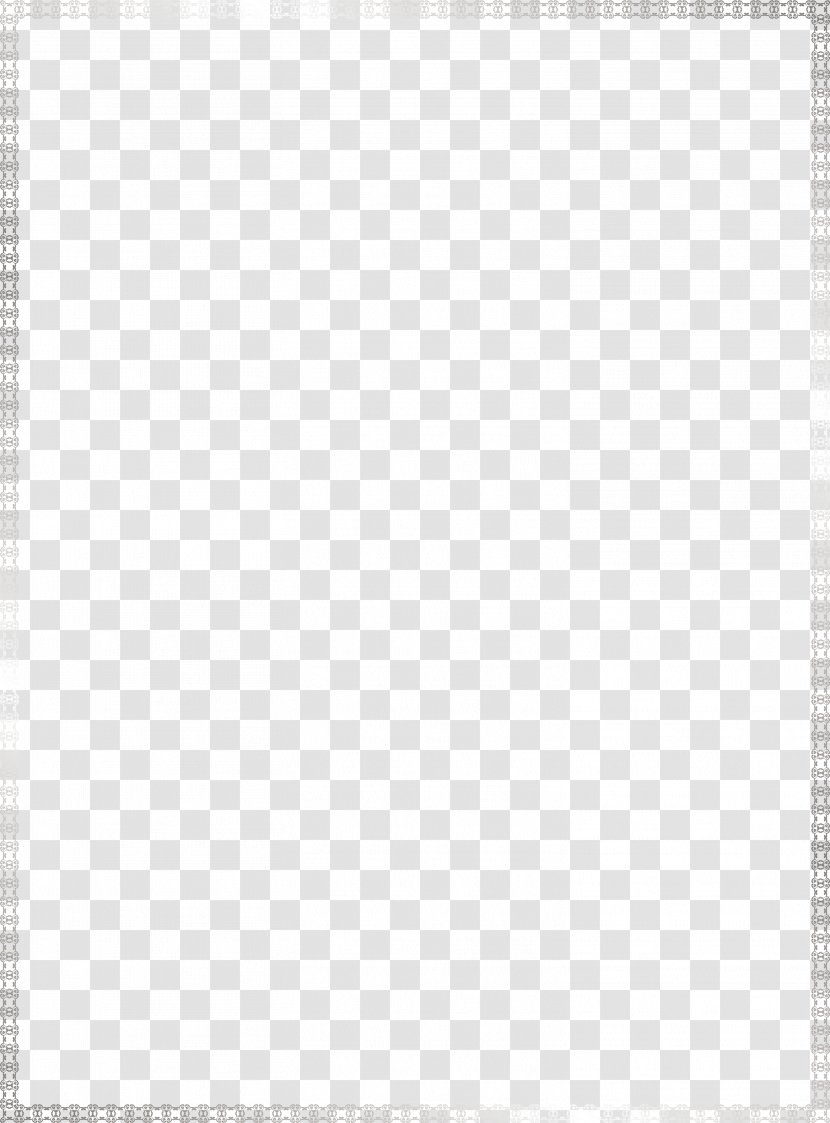 White Textile Black Pattern - Symmetry - Simple Silver Border Transparent PNG