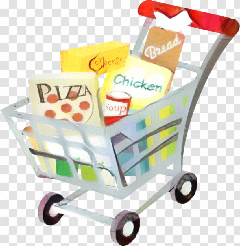 Supermarket Cartoon - Shopping - Vehicle Cart Transparent PNG