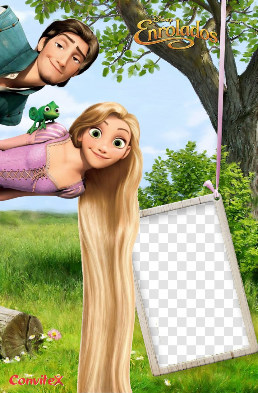 Rapunzel Flynn Rider Tangled Gothel Convite - Silhouette - Flower Transparent PNG