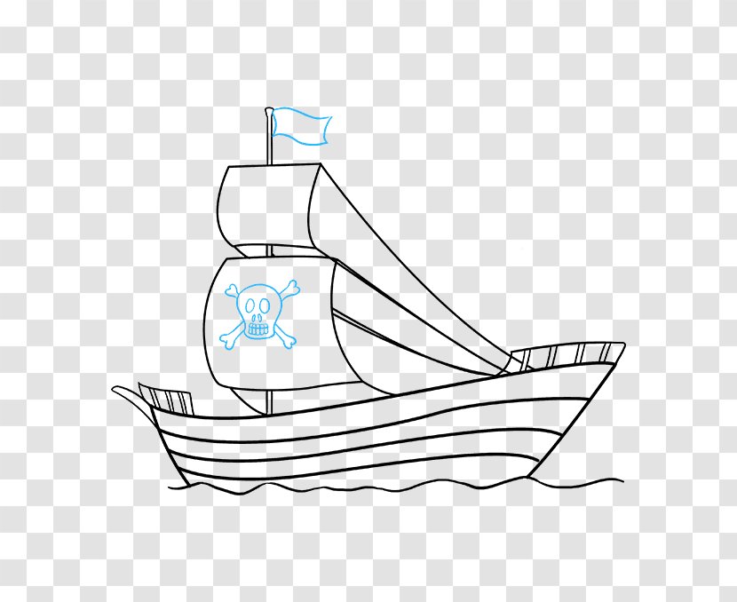 Drawing Image Tutorial Ship Piracy - Sailing Transparent PNG