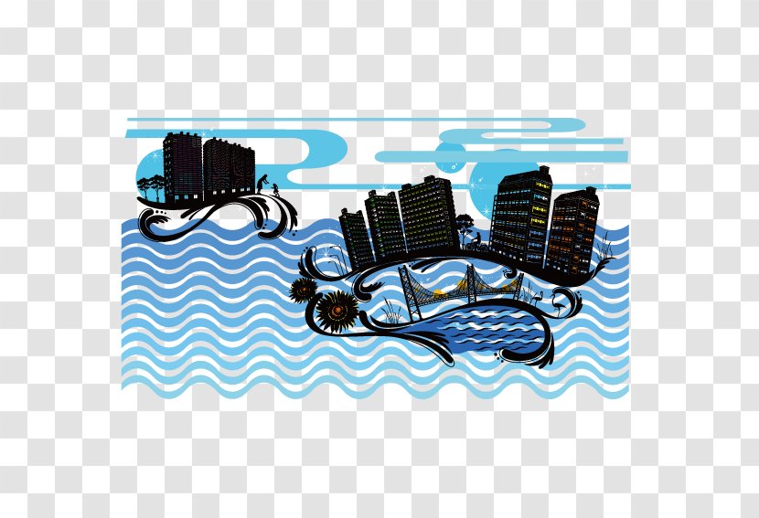 City Illustration - Sea Transparent PNG