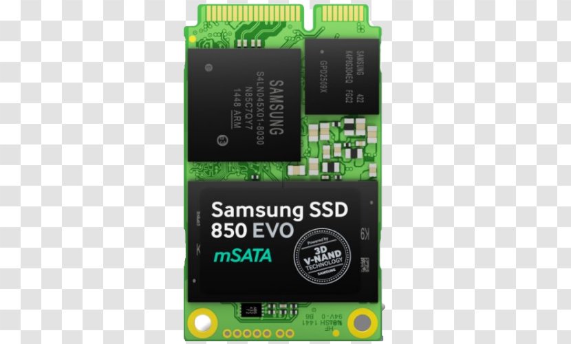 Samsung 850 EVO SSD Solid-state Drive III MSATA Serial ATA Hard Drives - Circuit Component Transparent PNG