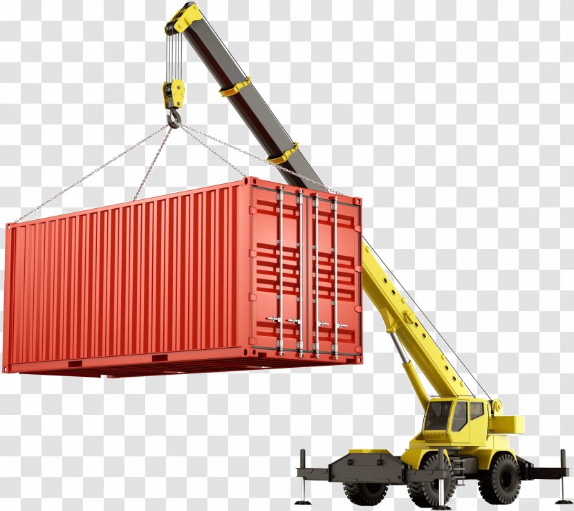Mobile Crane Shipping Container Intermodal Mover - Freight Transport Transparent PNG