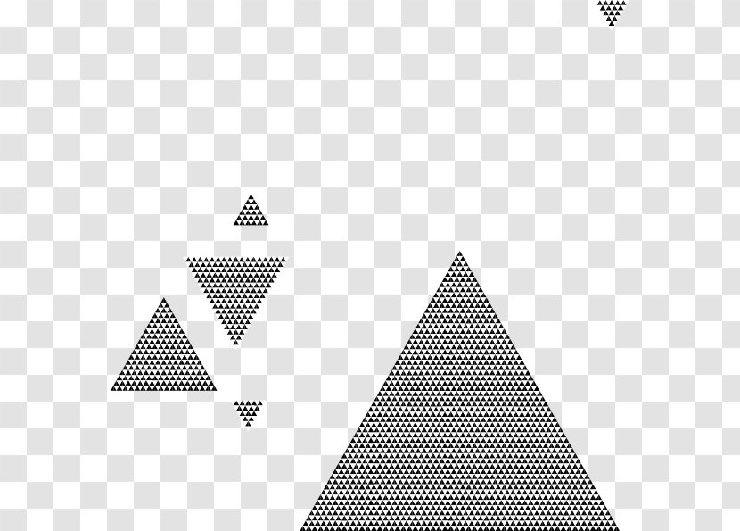 Triangle Black And White Clip Art - Monochrome - Triangles Vector Transparent PNG
