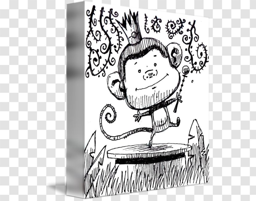 Line Art Mammal Cartoon Clip - Tree - Monkey King Transparent PNG