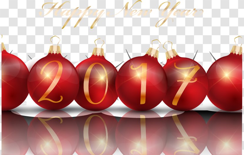 Christmas Ornament Light New Years Day - Red - Three-dimensional Effect Ball Transparent PNG