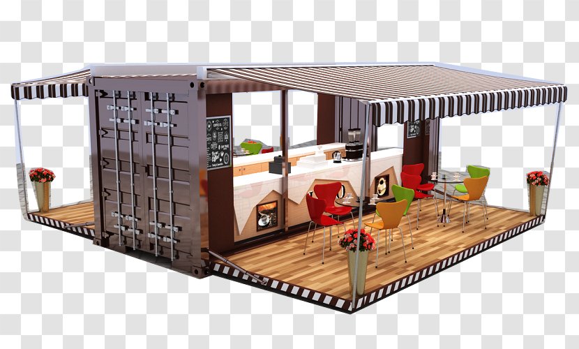 Cafe Shipping Container Restaurant Intermodal - Outdoor Structure Transparent PNG