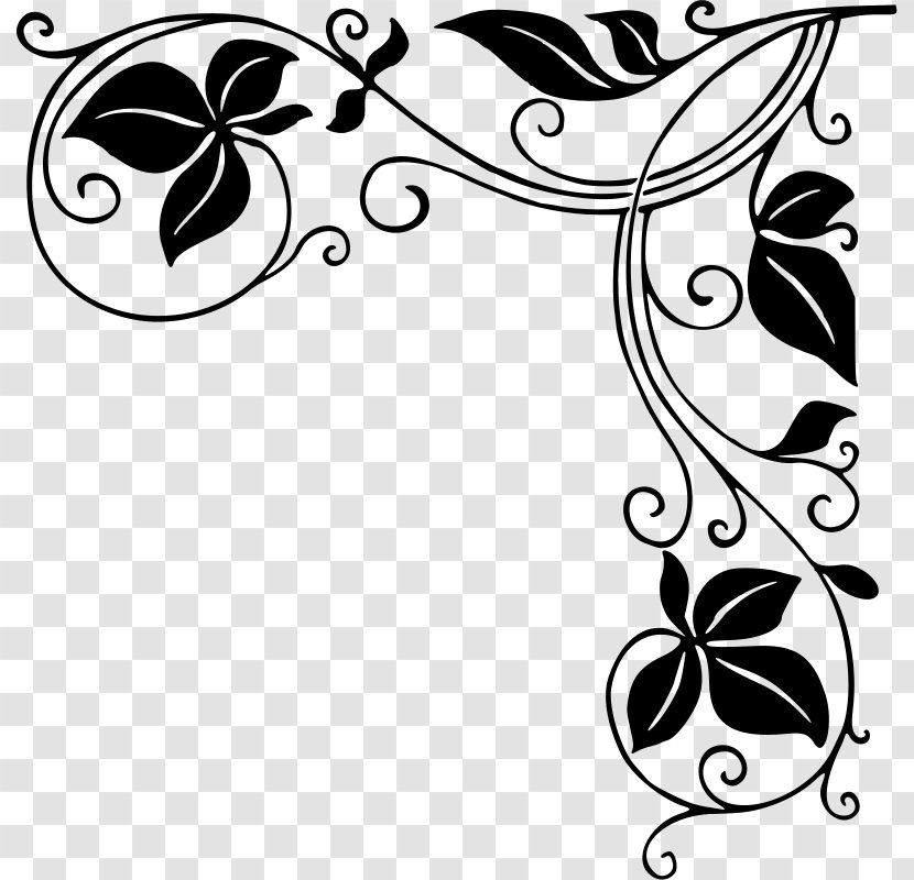 Stencil Designs Clip Art - Monochrome Photography - Decorative Corner Transparent PNG