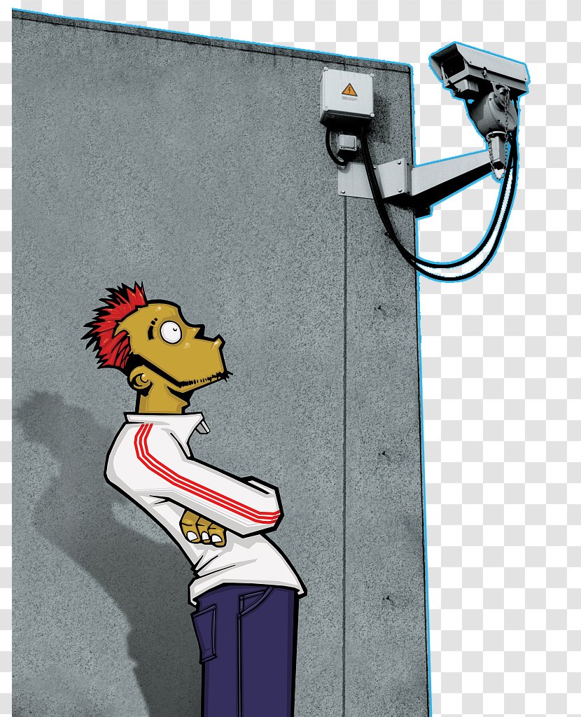 Cartoon Photography Camera Illustration - The Boy Standing Against Wall Facing Transparent PNG